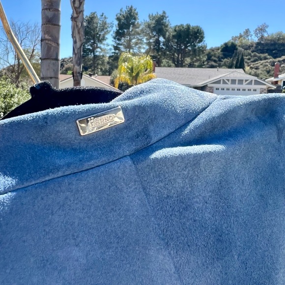 Herno Suede Leather Jacket NWT Full Zip Slate Blue Womens Size 44 US Medium - Picture 7 of 8